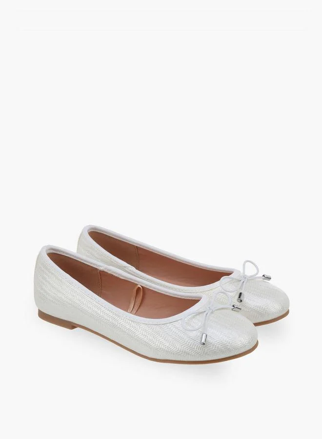 ليتل ميسي Girls Textured Ballerina Shoes