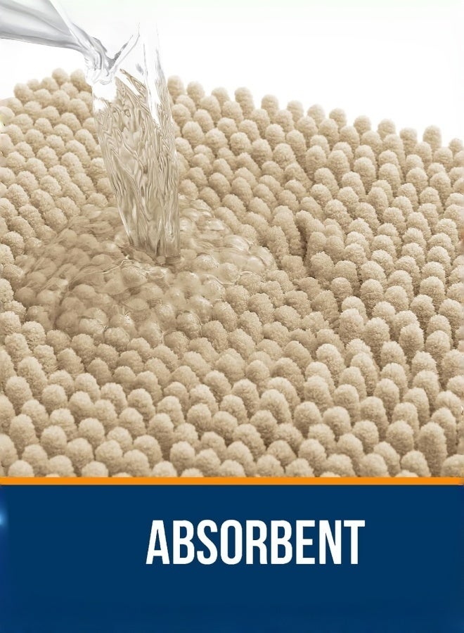 شو وو سجاد الحمام – حصيرة حمام قابلة للامتصاص والغسل، ضد الانزلاق، سجاد حمام سميك وناعم من الشنيل لأرضية الحمام، الدش، الحوض - (40*60 سم) - Image 4