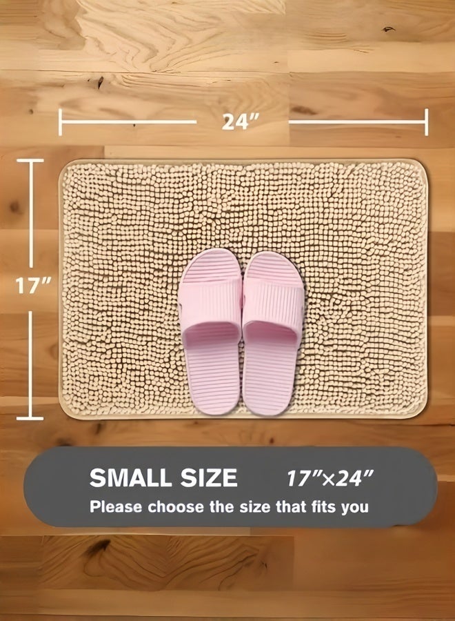 شو وو سجاد الحمام – حصيرة حمام قابلة للامتصاص والغسل، ضد الانزلاق، سجاد حمام سميك وناعم من الشنيل لأرضية الحمام، الدش، الحوض - (40*60 سم) - Image 2