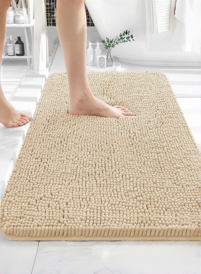 شو وو سجاد الحمام – حصيرة حمام قابلة للامتصاص والغسل، ضد الانزلاق، سجاد حمام سميك وناعم من الشنيل لأرضية الحمام، الدش، الحوض - (40*60 سم) - Image 1