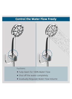 SYOSI Water Flow Control Valve, Angle Simple Brass Shut Off Valve G1/2 Brass Shut-off Valve with Handle for Handheld Shower, Water Volume Pressure Adjust Valve, Shower Head Flow Control Valve  - Image 3