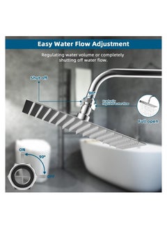 SYOSI Water Flow Control Valve, Angle Simple Brass Shut Off Valve G1/2 Brass Shut-off Valve with Handle for Handheld Shower, Water Volume Pressure Adjust Valve, Shower Head Flow Control Valve  - Image 2