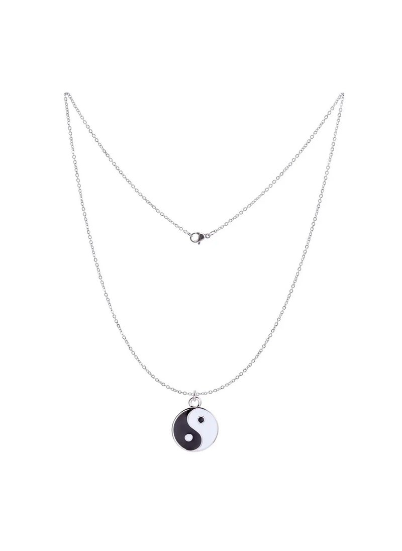 MIRFA Tai Chi Yin Yang Couple Pendant Necklace - Silver - Single  - Image 4