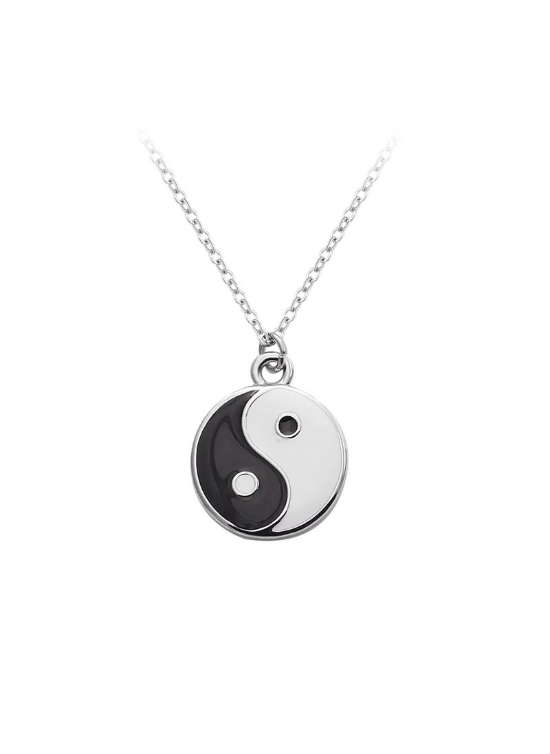 MIRFA Tai Chi Yin Yang Couple Pendant Necklace - Silver - Single  - Image 3