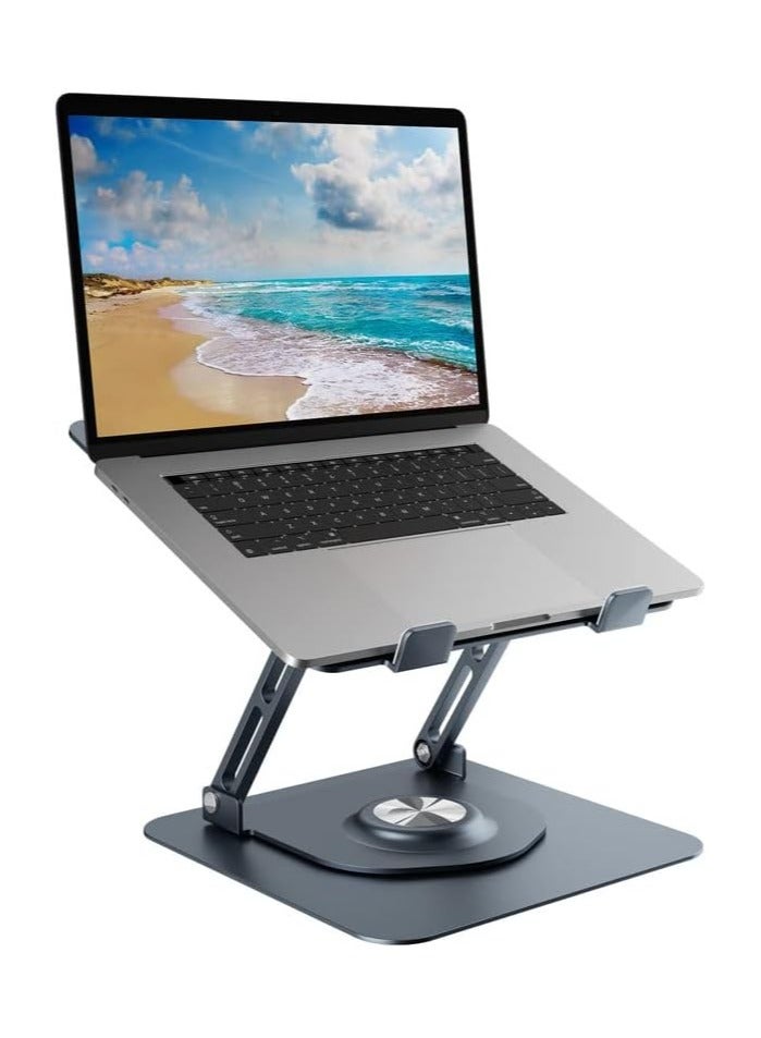 360° Rotatable Adjustable Foldable Aluminum Laptop Stand – Compatible with MacBook Pro/Air and Most Laptops - Image 1