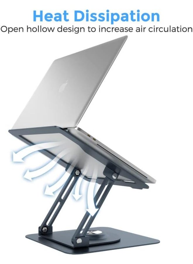 360° Rotatable Adjustable Foldable Aluminum Laptop Stand – Compatible with MacBook Pro/Air and Most Laptops - Image 3