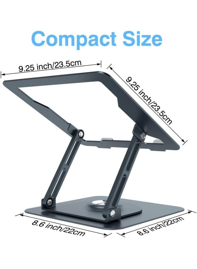 360° Rotatable Adjustable Foldable Aluminum Laptop Stand – Compatible with MacBook Pro/Air and Most Laptops - Image 2