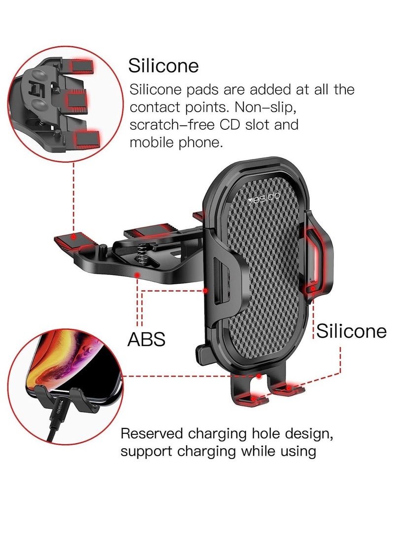 Yesido Universal Air Vent CD Slot Car Cell Phone Holder Compatible with iPhone 12/11Pro/Xs MAX/XR/8, Galaxy S20/S10+/S9 - Image 5