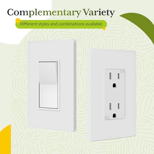 TG Screwless Decorator Wall Plates Child Safe Outlet Covers, Size 1-Gang 4.68" H x 2.93” L, Unbreakable Polycarbonate Thermoplastic, UL Listed, Glossy, White (100 Pack) - Image 5