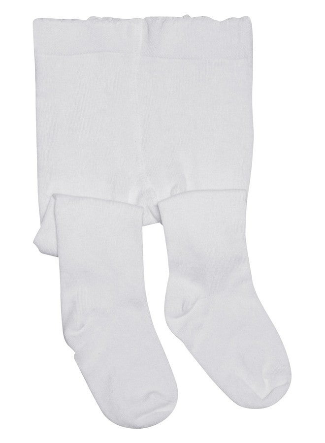 BEAR MUM Baby Girls' Seamless Organic Cotton Tights White 0-6Month - Image 2