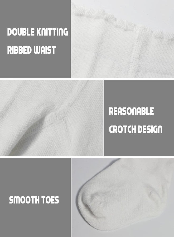 BEAR MUM Baby Girls' Seamless Organic Cotton Tights White 0-6Month - Image 3