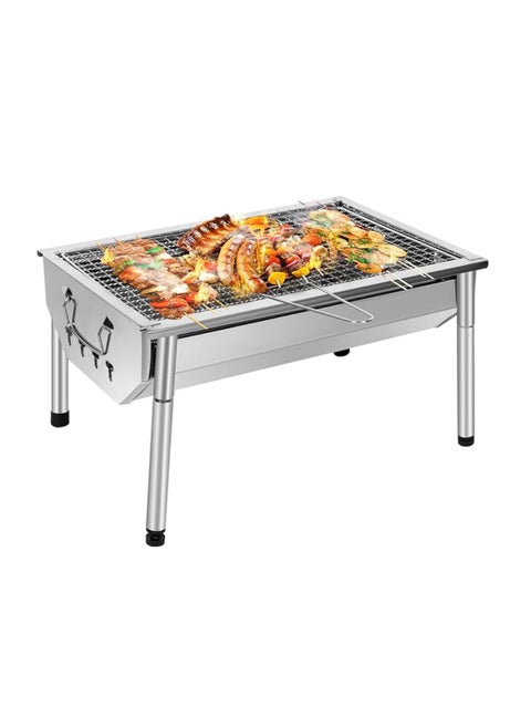 Portable Charcoal BBQ Grills With Legs Removable And Adjustable Height Charcoal Grill For 2-6 People For Garden Picnic And Camping Barbecue Grill 40X28X21.5 CM
