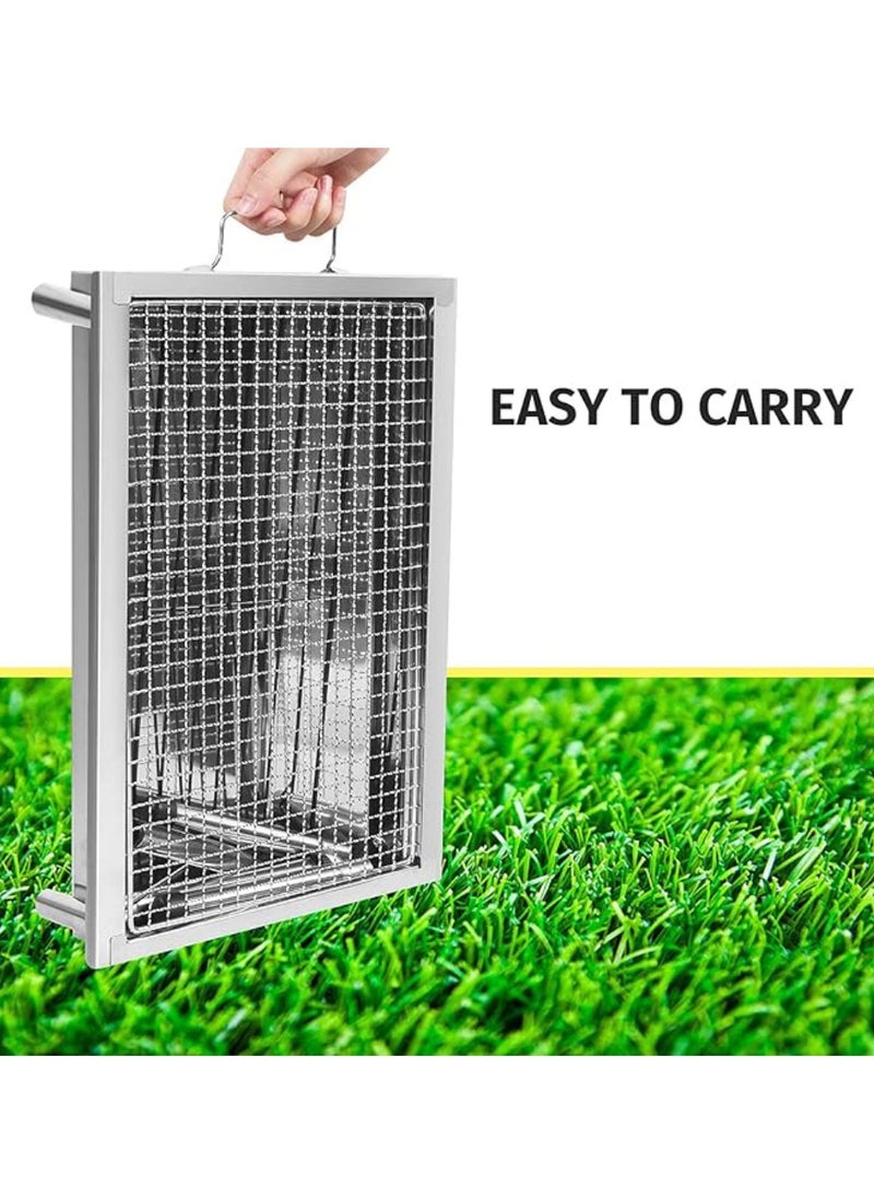 Portable Charcoal BBQ Grills With Legs Removable And Adjustable Height Charcoal Grill For 2-6 People For Garden Picnic And Camping Barbecue Grill 40X28X21.5 CM