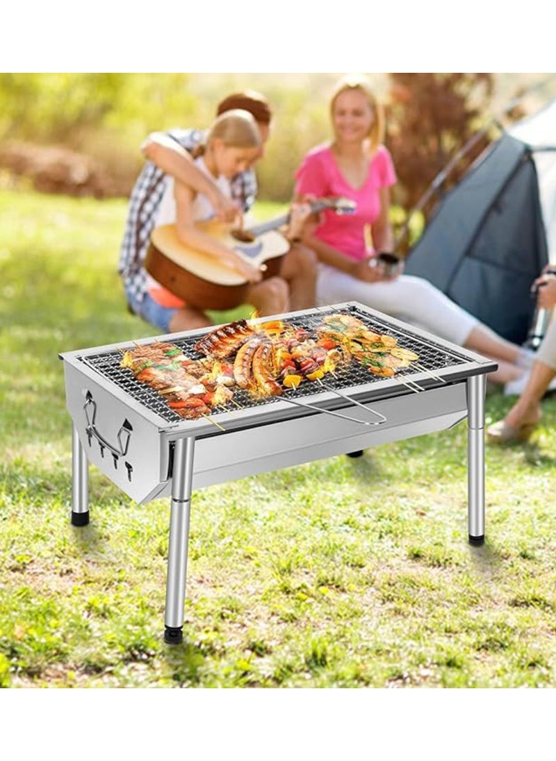 Portable Charcoal BBQ Grills With Legs Removable And Adjustable Height Charcoal Grill For 2-6 People For Garden Picnic And Camping Barbecue Grill 40X28X21.5 CM