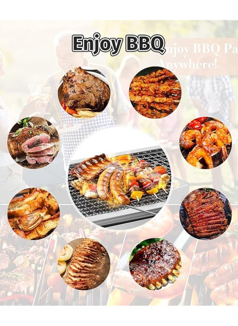 Portable Charcoal BBQ Grills With Legs Removable And Adjustable Height Charcoal Grill For 2-6 People For Garden Picnic And Camping Barbecue Grill 40X28X21.5 CM