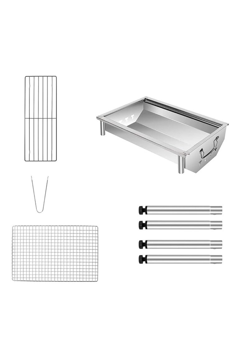 Portable Charcoal BBQ Grills With Legs Removable And Adjustable Height Charcoal Grill For 2-6 People For Garden Picnic And Camping Barbecue Grill 40X28X21.5 CM