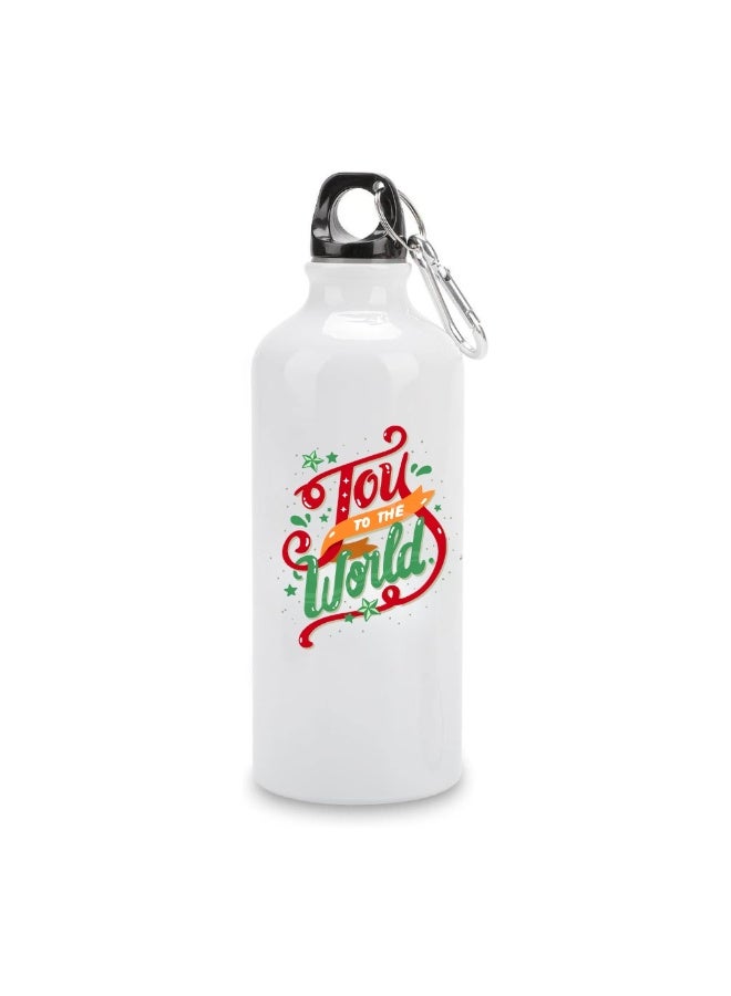 PRINTSHOP4ME Christmas 700ml Aluminum Insulated Water Bottle – Festive Reindeer Design with Novelty Holiday Quote - Image 1