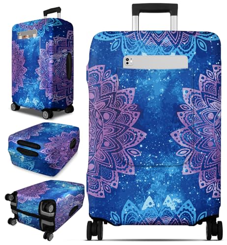 Slohif Luggage Cover for Suitcase Tsa Approved Protector Flower Luggage Sleeve Large Suit Case Cover Travel Stretch Baggage Case Protective Washable Fit 3132 Inch - Image 1