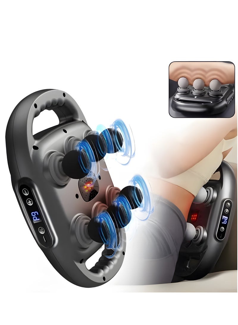 BIG MAX 6 Head Massage Gun Deep Tissue with 9 Levels & 9 Modes, Electric Massager Tool for Legs, Arms, Waist, Back, Buttocks - Full Body Muscle Pain Relief, Ideal Gifts for Women, Men, Mom, and Dad - Image 1