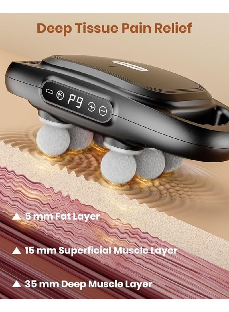 BIG MAX 6 Head Massage Gun Deep Tissue with 9 Levels & 9 Modes, Electric Massager Tool for Legs, Arms, Waist, Back, Buttocks - Full Body Muscle Pain Relief, Ideal Gifts for Women, Men, Mom, and Dad - Image 3