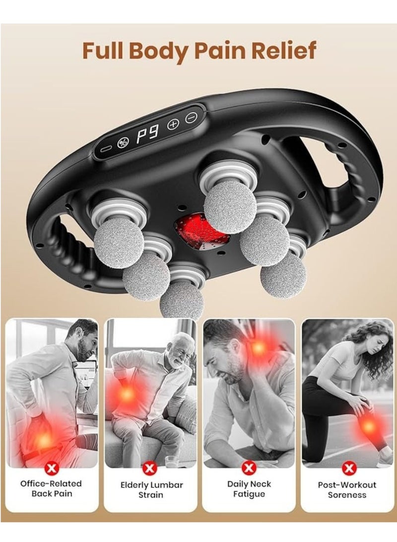 BIG MAX 6 Head Massage Gun Deep Tissue with 9 Levels & 9 Modes, Electric Massager Tool for Legs, Arms, Waist, Back, Buttocks - Full Body Muscle Pain Relief, Ideal Gifts for Women, Men, Mom, and Dad - Image 4