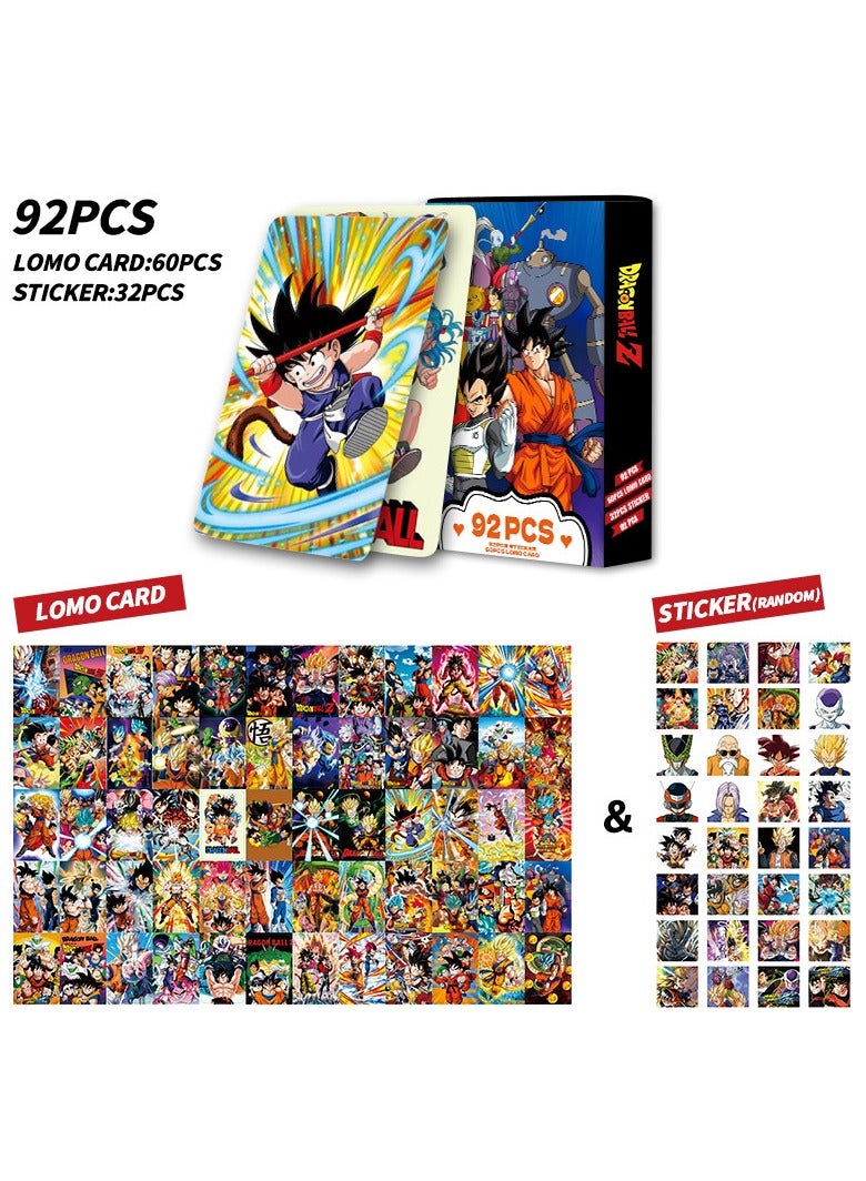92-Piece Dragon Ball Photo Lomo Cards Stickers