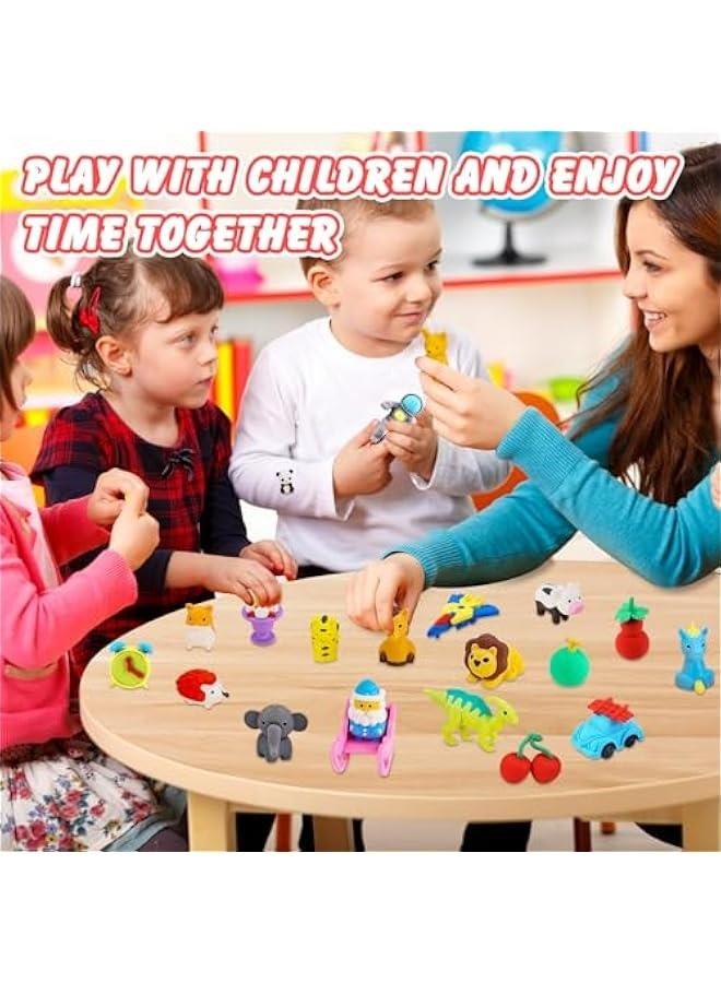 Generic 150Pcs Animal Erasers Desk Pets for Kids Cute Puzzle Erasers Pencil Erasers for Classroom Rewards Fun 3D Take Apart Erasers Toys Bulk Treasure Box Prizes Party Favors School Supplies Gift  - Image 3