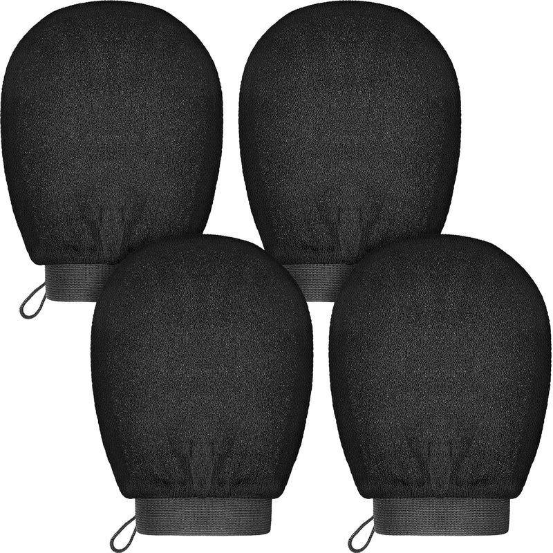 Tatuo 4 Pieces Exfoliating Gloves Korean Exfoliating Mitts Remove Tan Exfoliating Scrubber for Body Visibly Lift Away Dead Skin Exfoliator Scrubber for Women Bath Shower Spa
