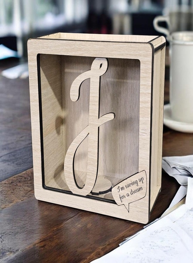 LACUM® Letter Piggy Bank - Custom Wooden Money Bank for Kids & Adults - Sunmica Coated Engineering Wood with Transparent Acrylic Front - Unique Gifts (Letter J) - Image 5