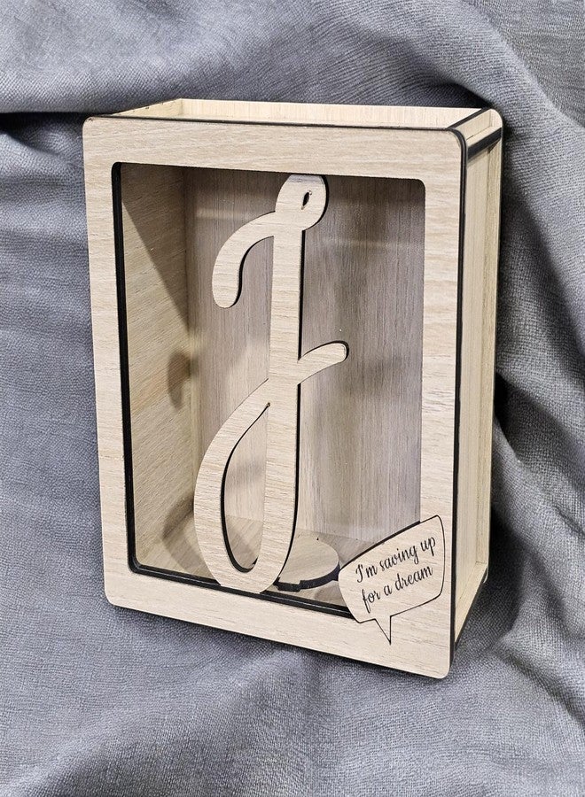 LACUM® Letter Piggy Bank - Custom Wooden Money Bank for Kids & Adults - Sunmica Coated Engineering Wood with Transparent Acrylic Front - Unique Gifts (Letter J) - Image 3