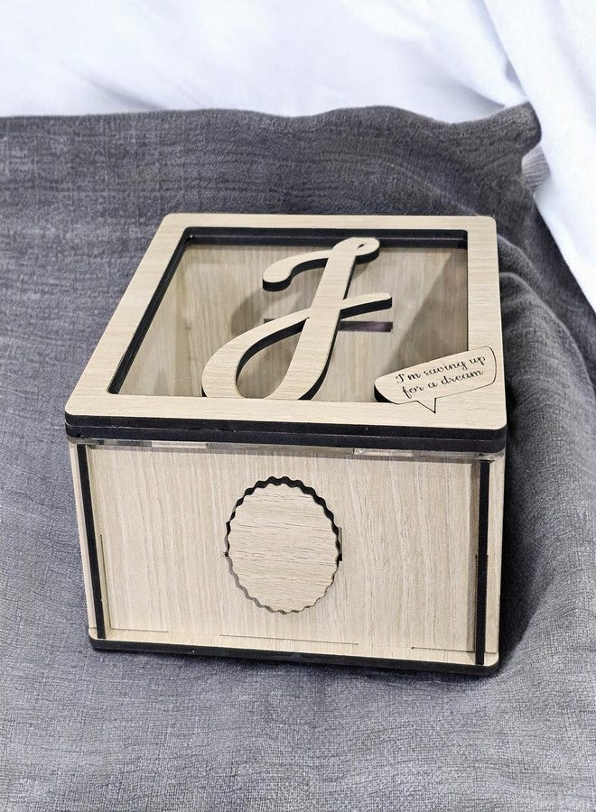 LACUM® Letter Piggy Bank - Custom Wooden Money Bank for Kids & Adults - Sunmica Coated Engineering Wood with Transparent Acrylic Front - Unique Gifts (Letter J) - Image 2