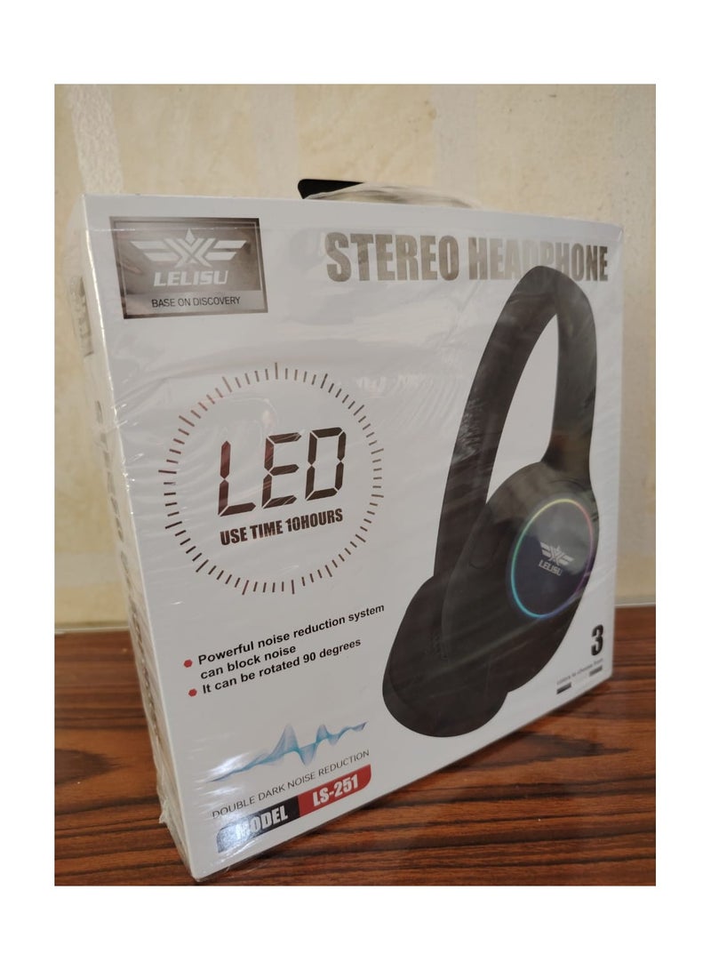 Lelisu ls-251 Wireless Headphone Color: Black Standby time: 120 hours Battery capacity: 400 mAh Play time: 60 hours - Image 1