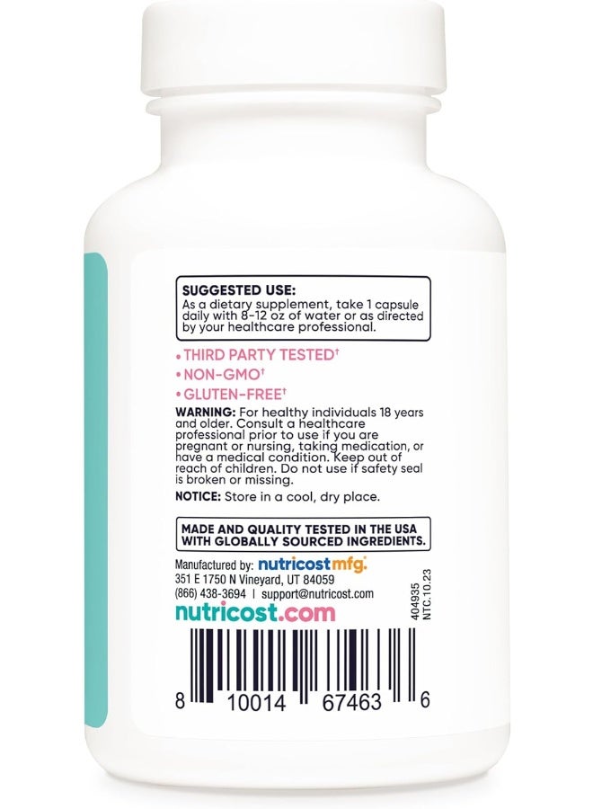 Nutricost Folic Acid For Women (Vitamin B9) 1200 Mcg, 120 Capsules, With B12 And Biotin, Veggie Caps, Non-Gmo & Gluten Free - Image 4
