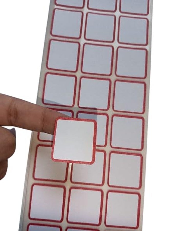 Sehgal Store Square Blank Stickers with Bold Red Border for General Use, Perfect for DIY Projects & Labels for - 25mmx25mm Pack of (100) - Image 5