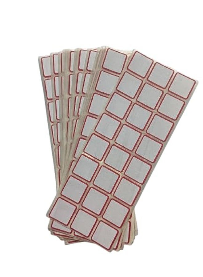 Sehgal Store Square Blank Stickers with Bold Red Border for General Use, Perfect for DIY Projects & Labels for - 25mmx25mm Pack of (100) - Image 1