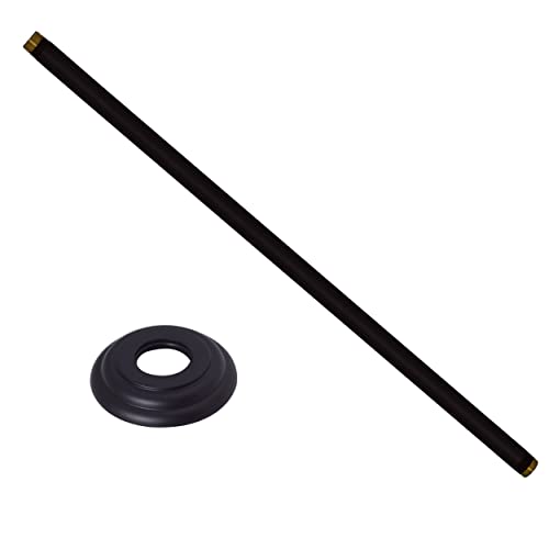 Westbrass 12 IPS x 19 Ceiling Mounted Shower Arm with Flange Matte Black D3619A62 - Image 1
