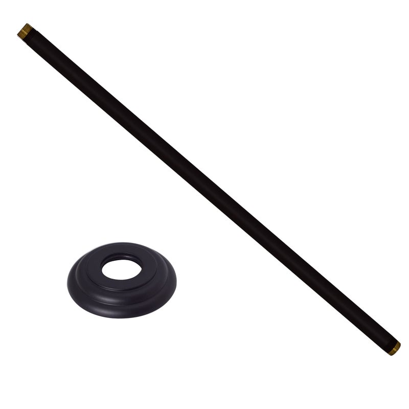 Westbrass 12 IPS x 19 Ceiling Mounted Shower Arm with Flange Matte Black D3619A62 - Image 2