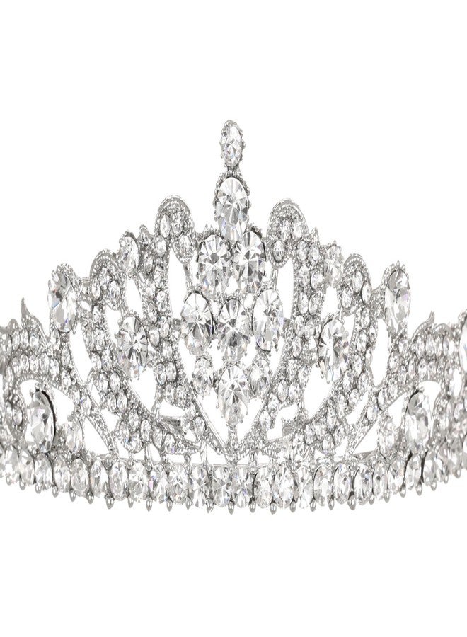 سامكي تاج زفاف مزين بالزهور وأحجار الراين الكريستالية T1060 - Image 2