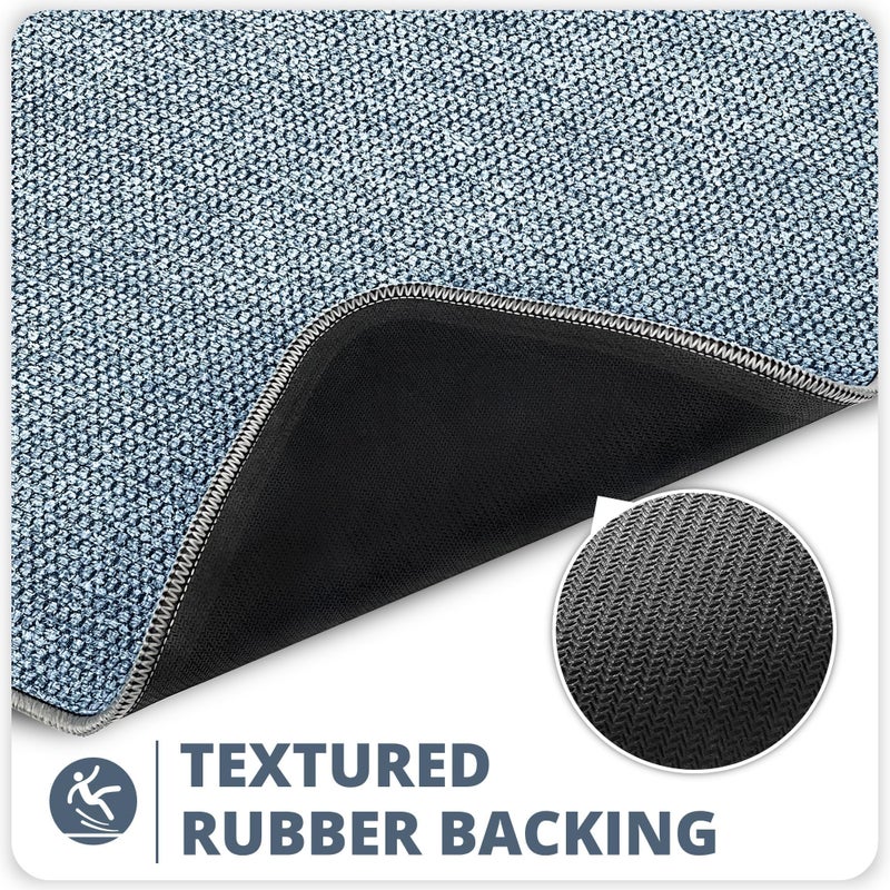 Bosap Toilet Rugs U Shaped Bathroom Rug,Machine Washable Non Slip Quick Dry Super Absorbent Ultra Thin Toilet Mats for Bathroom Toilet.Blue,1'8"x2'(20x24inch) - Image 4