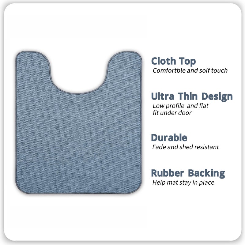 Bosap Toilet Rugs U Shaped Bathroom Rug,Machine Washable Non Slip Quick Dry Super Absorbent Ultra Thin Toilet Mats for Bathroom Toilet.Blue,1'8"x2'(20x24inch) - Image 2