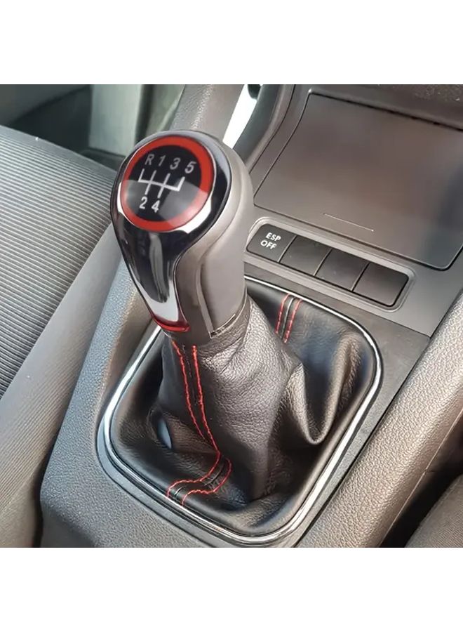 5 Speed Gear Shift Knob PU Leather Boot Cover For Volkswagen Golf Jetta - Image 4