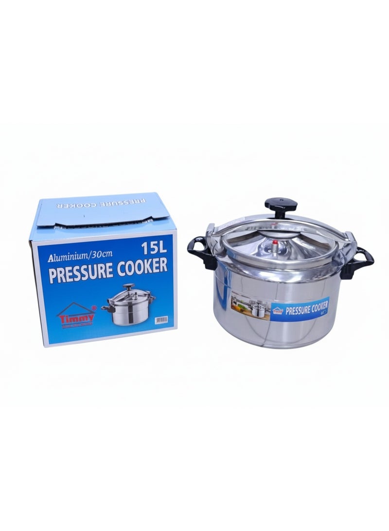 Timmy 15L Pressure Cooker – Heavy Duty Large Capacity Cooker for Fast Cooking, Aluminum Pressure Pot for Family Meals & Bulk Cooking, Durable Construction, Even Heat Distribution, Easy Clean