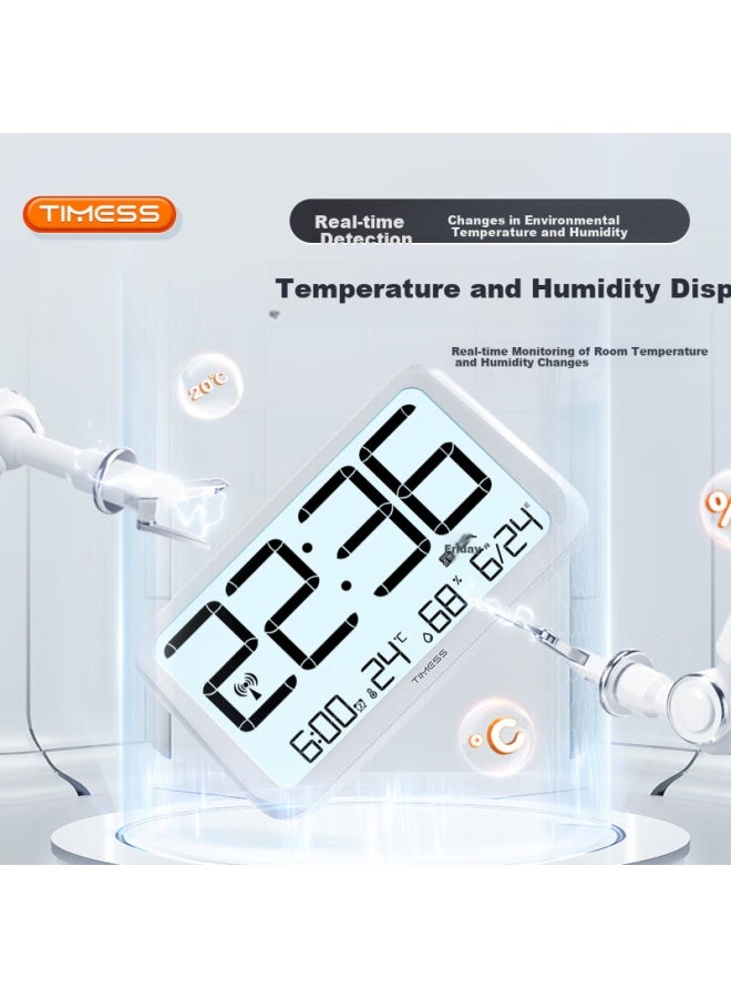 Timess Radio-controlled Automatic Time Setting Extra Large Screen Smart Temperature And Humidity Alarm Clock For Children And Students, Special Wake-up Artifact With One-on Backlight, Snooze Deskt - Image 4