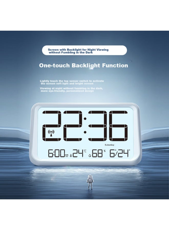 Timess Radio-controlled Automatic Time Setting Extra Large Screen Smart Temperature And Humidity Alarm Clock For Children And Students, Special Wake-up Artifact With One-on Backlight, Snooze Deskt - Image 3