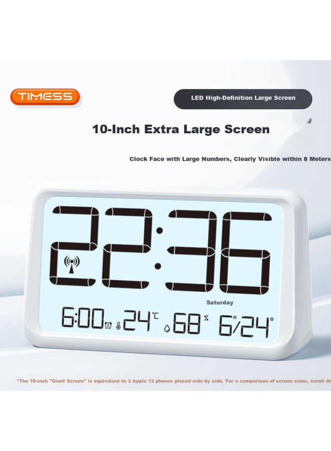 Timess Radio-controlled Automatic Time Setting Extra Large Screen Smart Temperature And Humidity Alarm Clock For Children And Students, Special Wake-up Artifact With One-on Backlight, Snooze Deskt - Image 1