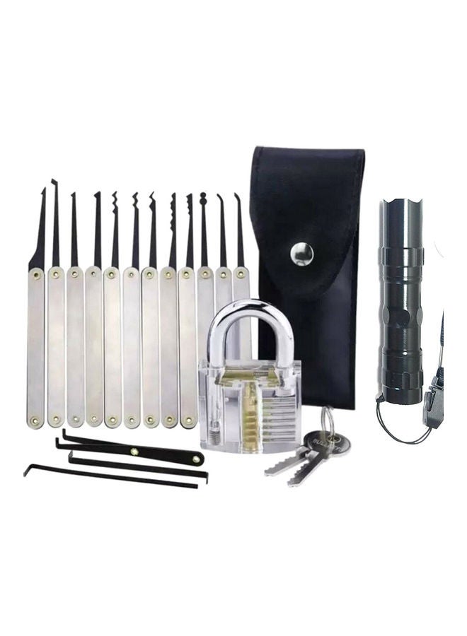 NIBEMINENT 20-Piece Padlock Key Training Set Clear/Gold/Silver 15x5x13cm  - Image 1