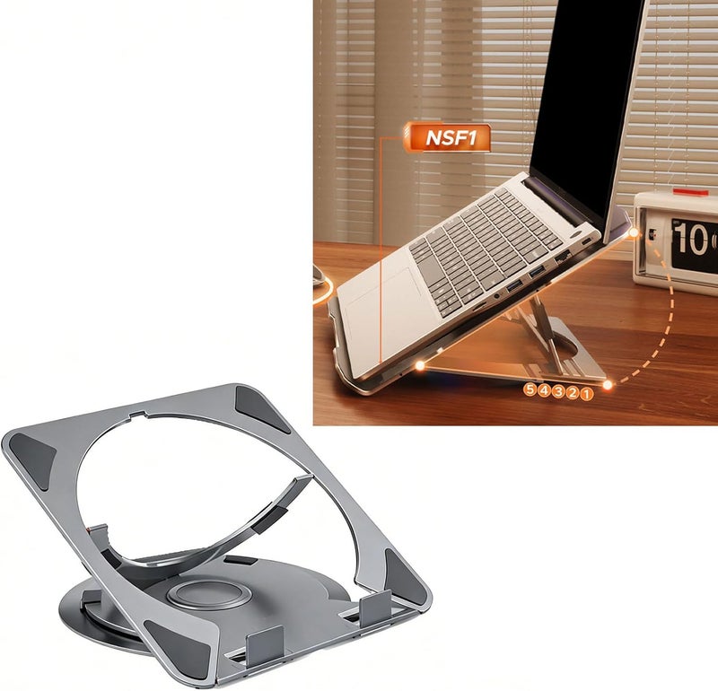 Adjustable Aluminum Laptop Stand for 13 14 15 16 17Inch Computers with Foldable Designs and Sturdy Laptop Stand with Cooling - Image 2