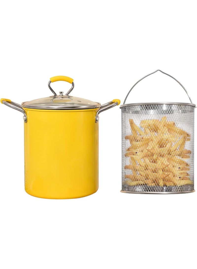 قلاية عميقة منزلية سعة 3 لتر – مصنوعة من الحديد غير اللاصق، مزودة بسلة شبكية من الستانلس ستيل 304، مثالية لقلي البطاطس والدجاج والعجائن، تصميم آمن مقاوم للانزلاق، تسخين سريع وتوزيع حرارة متساوٍ، سهلة التنظيف وصيانة طويلة الأمد، مثالية للمنازل والمطاعم، مع تعليمات أمان ضد الانسكاب والحرارة الزائدة، مقبض مقاوم للحرارة، هيكل قوي بوزن 1.5 كجم، أبعاد 30.5×26×20.5 سم، مناسبة لجميع أنواع المقالي والمطابخ، قلاية احترافية منزلية صحية، غير لاصقة وسهلة الاستخدام - Image 1