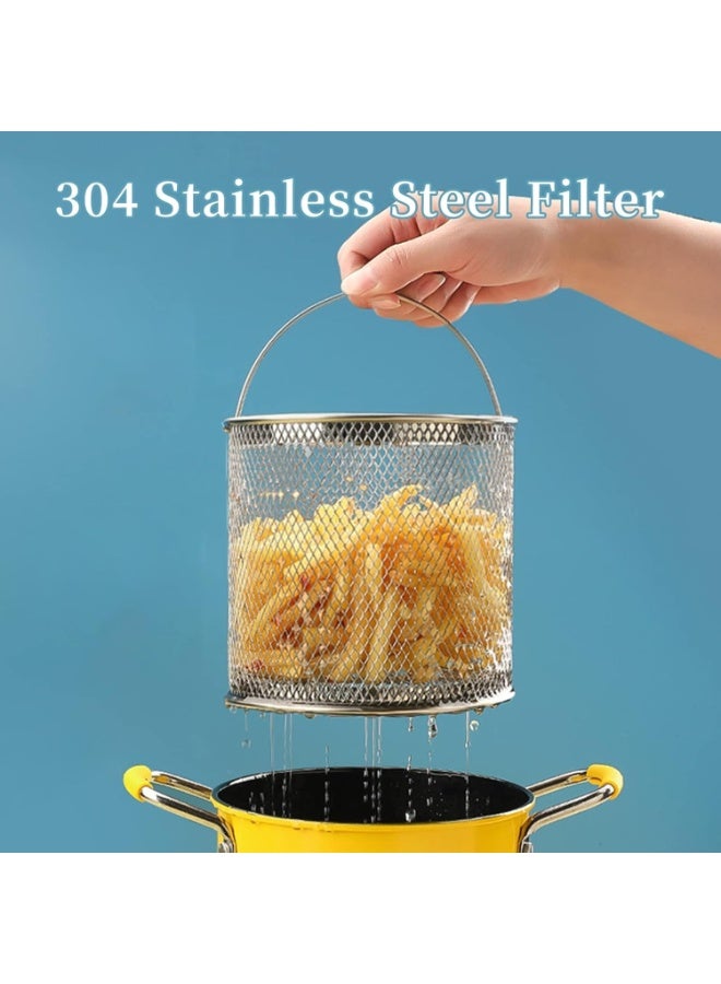 قلاية عميقة منزلية سعة 3 لتر – مصنوعة من الحديد غير اللاصق، مزودة بسلة شبكية من الستانلس ستيل 304، مثالية لقلي البطاطس والدجاج والعجائن، تصميم آمن مقاوم للانزلاق، تسخين سريع وتوزيع حرارة متساوٍ، سهلة التنظيف وصيانة طويلة الأمد، مثالية للمنازل والمطاعم، مع تعليمات أمان ضد الانسكاب والحرارة الزائدة، مقبض مقاوم للحرارة، هيكل قوي بوزن 1.5 كجم، أبعاد 30.5×26×20.5 سم، مناسبة لجميع أنواع المقالي والمطابخ، قلاية احترافية منزلية صحية، غير لاصقة وسهلة الاستخدام - Image 4