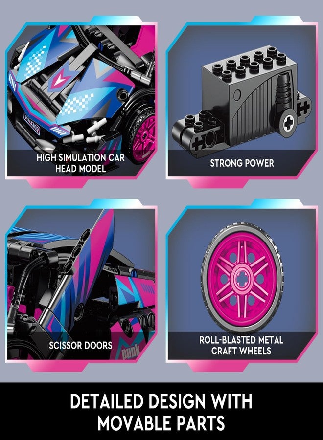 IBLOTIME Speed Champions Technic-Style Sports Car Building Sets Easter 1:18 Scale Lambo-Inspired Supercar 586 PCS Pull-Back Race Car Kit Creative Display Gift Christmas Birthday Ages 14+ - Image 4